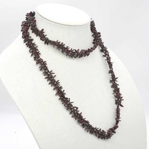 Seed necklace in brown tones. - Picture 2 of 2